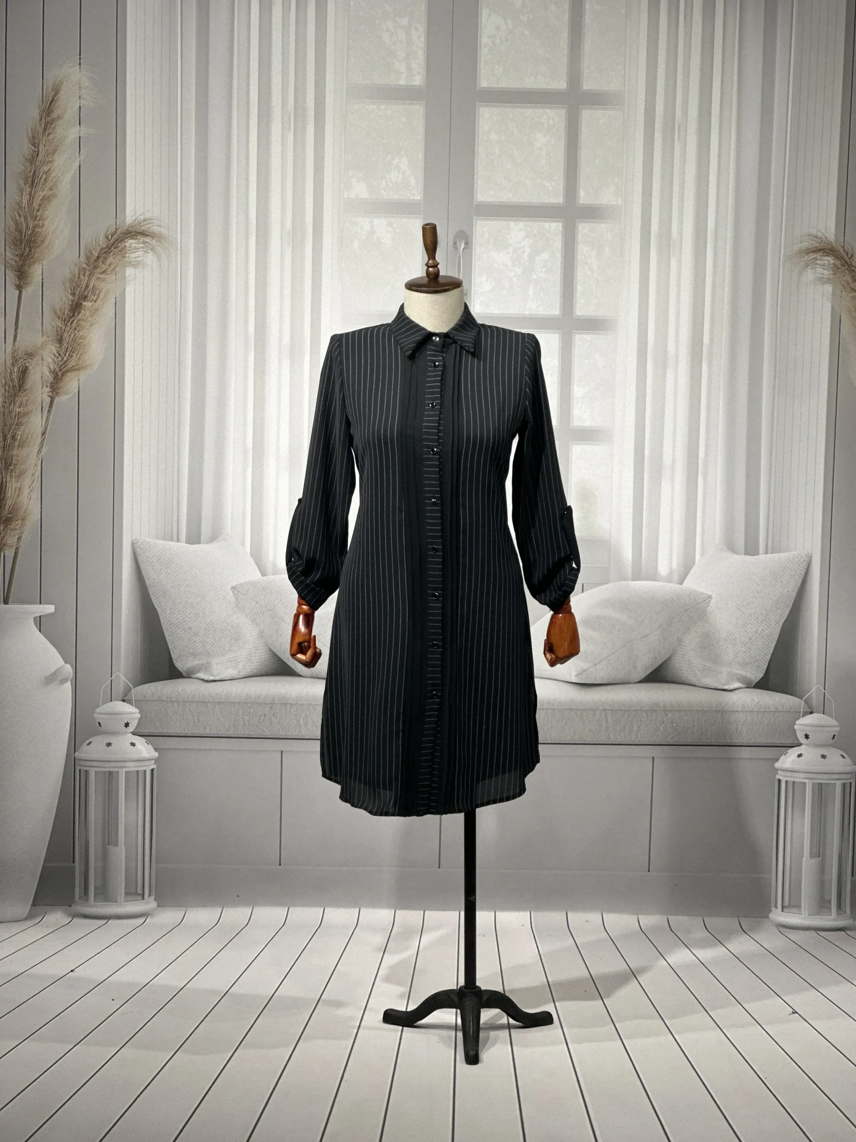 HESNA 5350 TUNİK - SİYAH - (Asorti: 46-52)