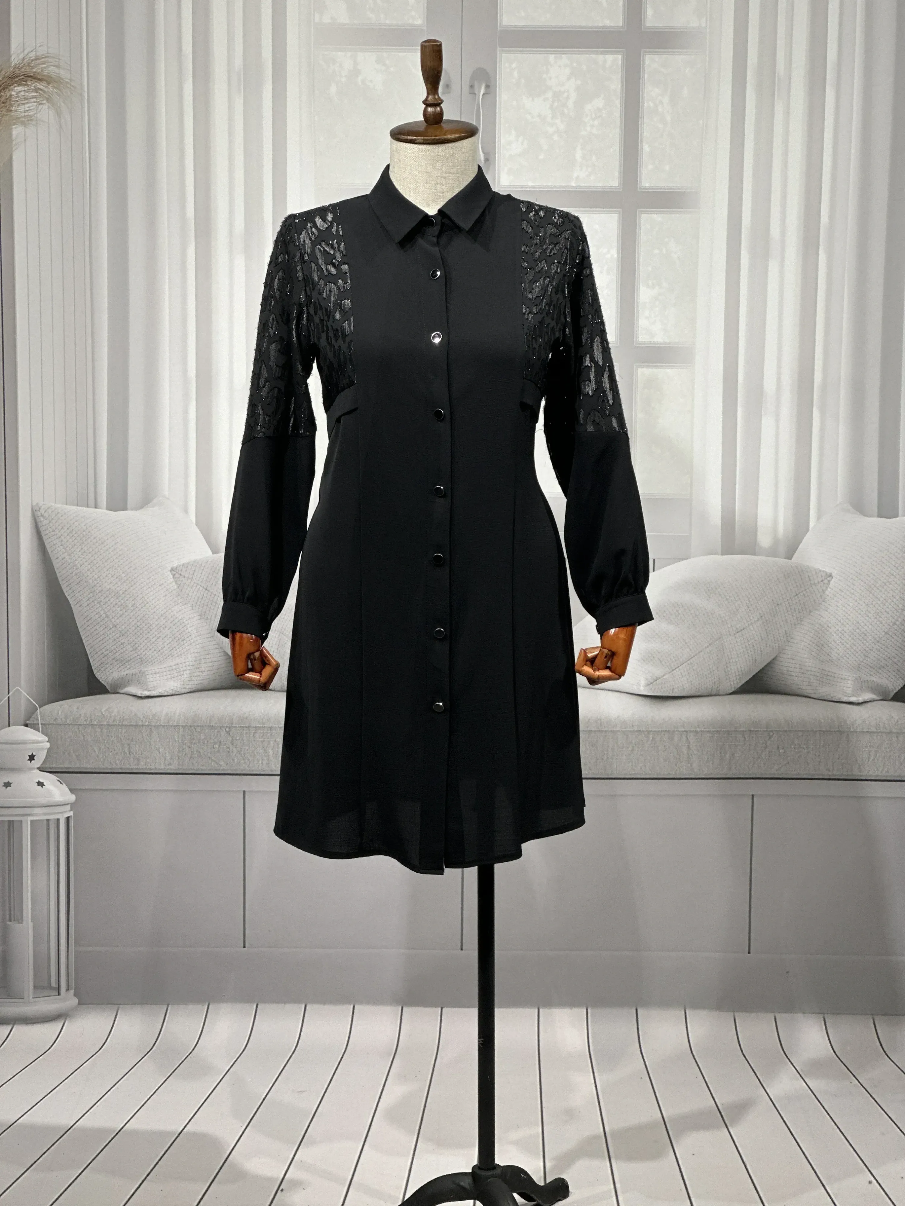 HESNA 5359 TUNİK - SİYAH - (Asorti: 46-52)