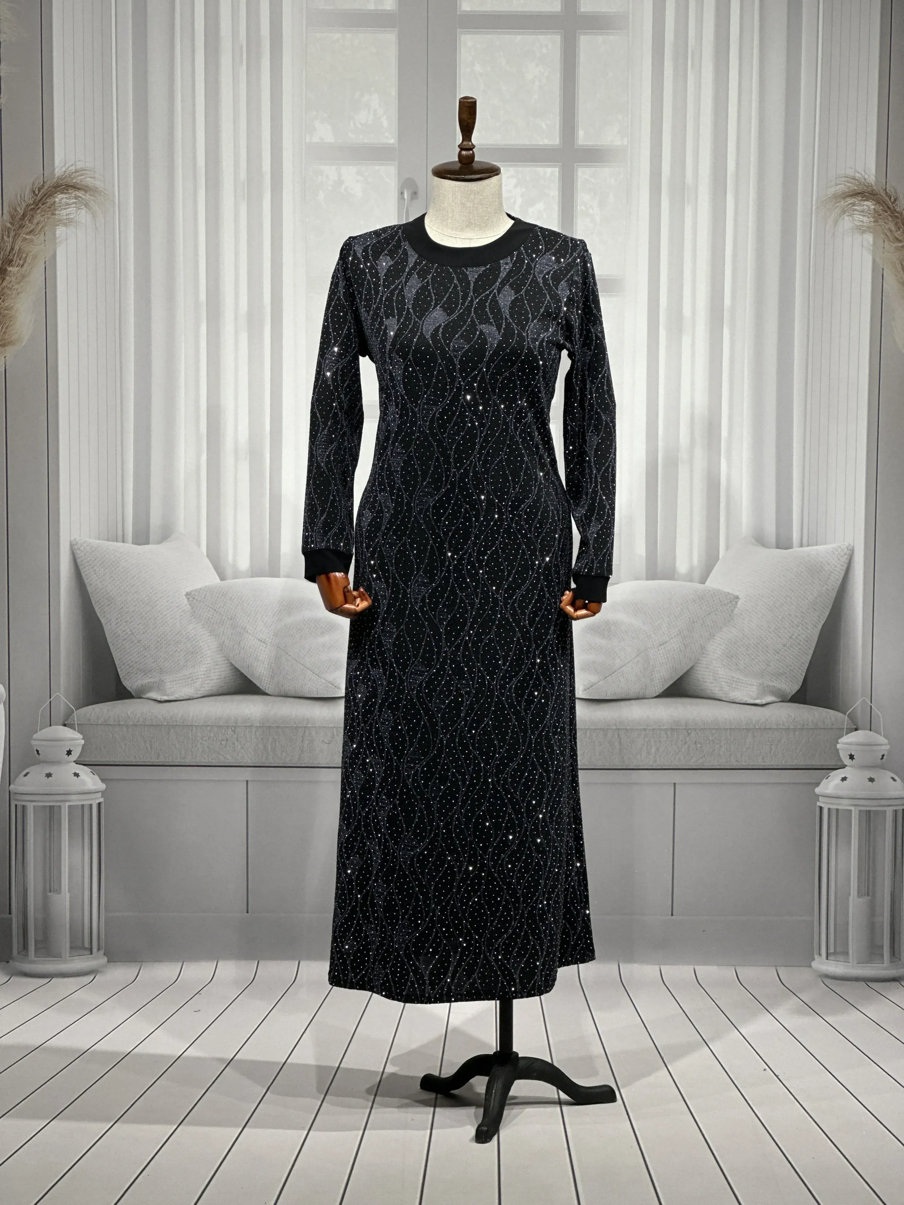 HESNA 8422 ELBİSE - GRİ - (Asorti: 3-6)