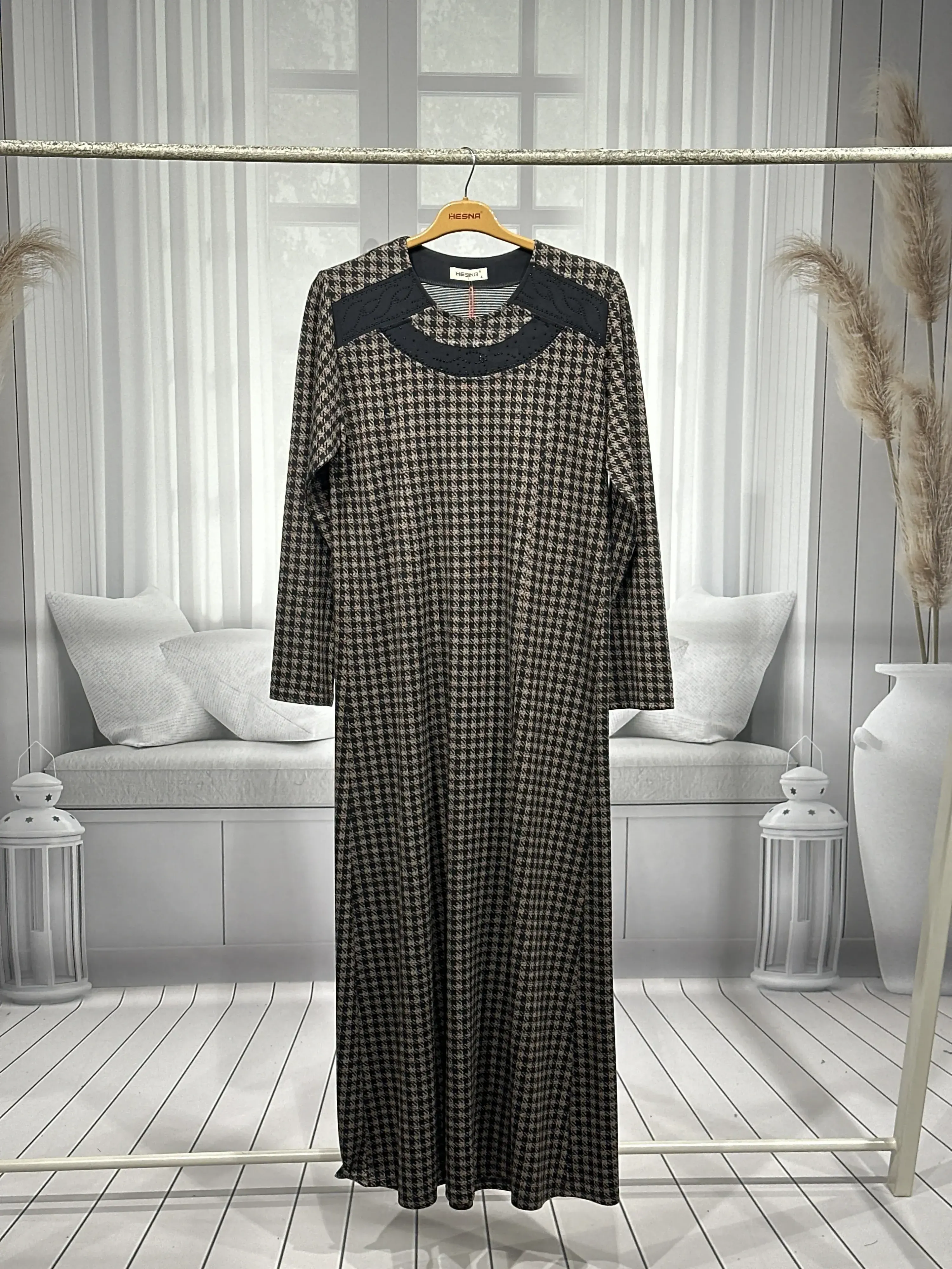 PINAR ELBİSE - SİYAH & VİZON - 1997N - (Asorti: 4-7)