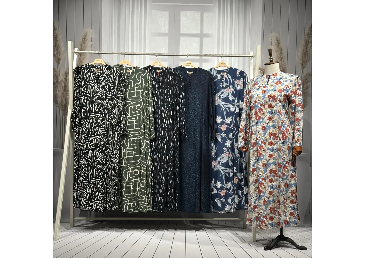 CEMİLE ELBİSE - SİYAH - 01-KARIŞIK DESEN - (Asorti: 4-6)