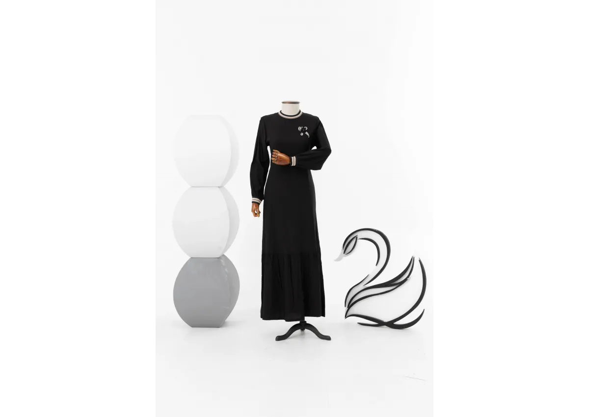 LETAFET 3018 ELBİSE - SİYAH - (Asorti: M-XXL)