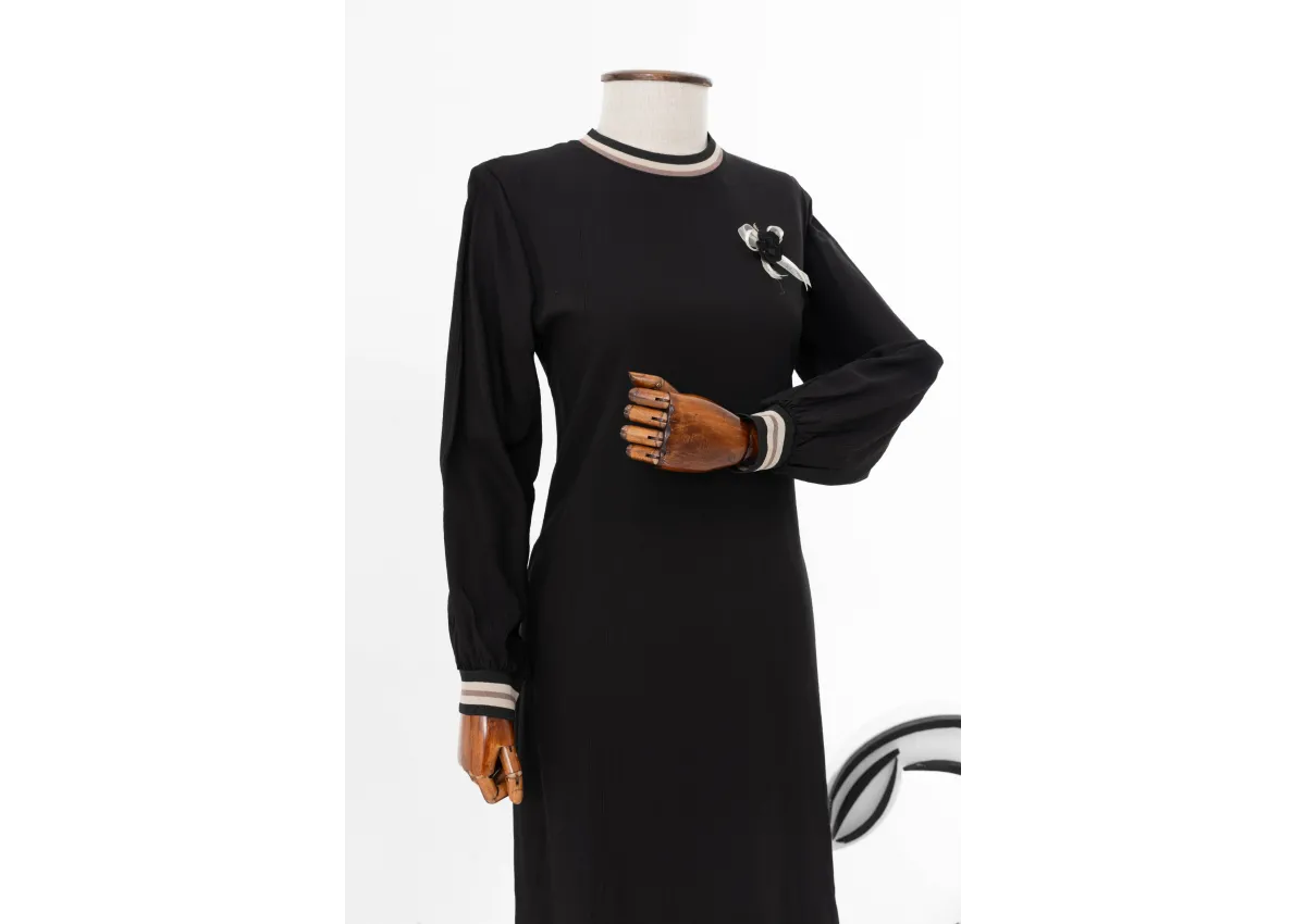 LETAFET 3018 ELBİSE - SİYAH - (Asorti: M-XXL)