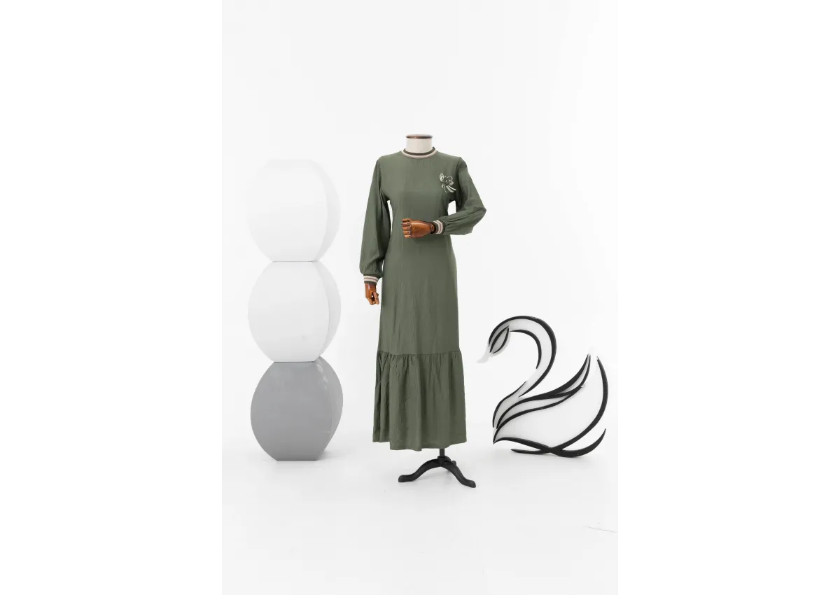 LETAFET 3018 ELBİSE - HAKİ - (Asorti: M-XXL)