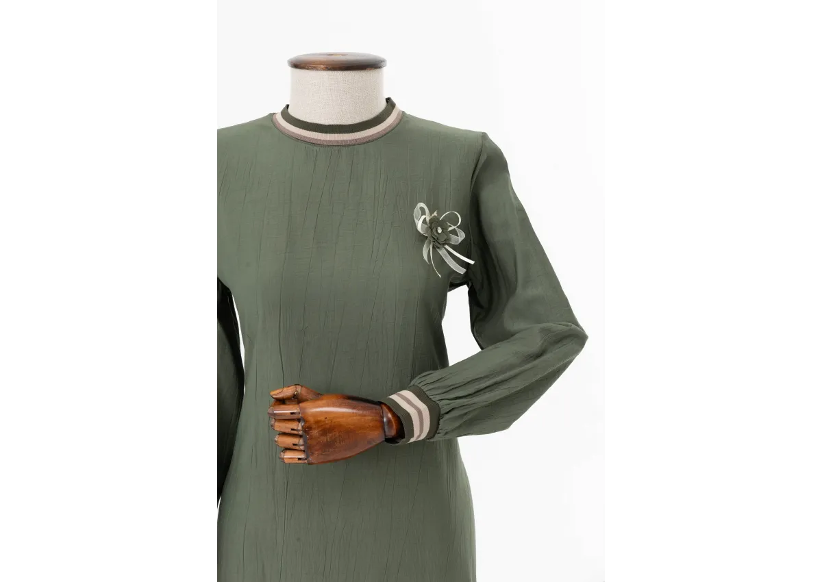 LETAFET 3018 ELBİSE - HAKİ - (Asorti: M-XXL)