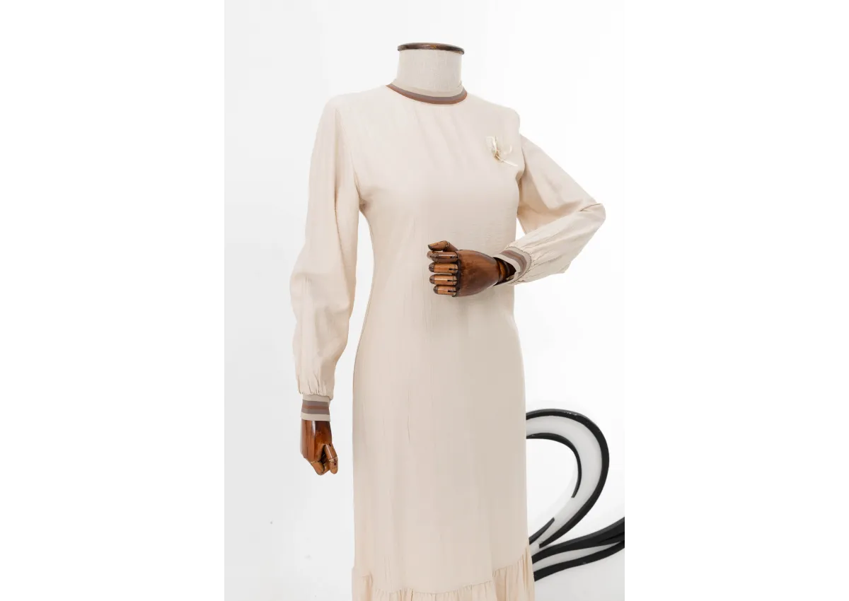 LETAFET 3018 ELBİSE - BEJ - (Asorti: M-XXL)