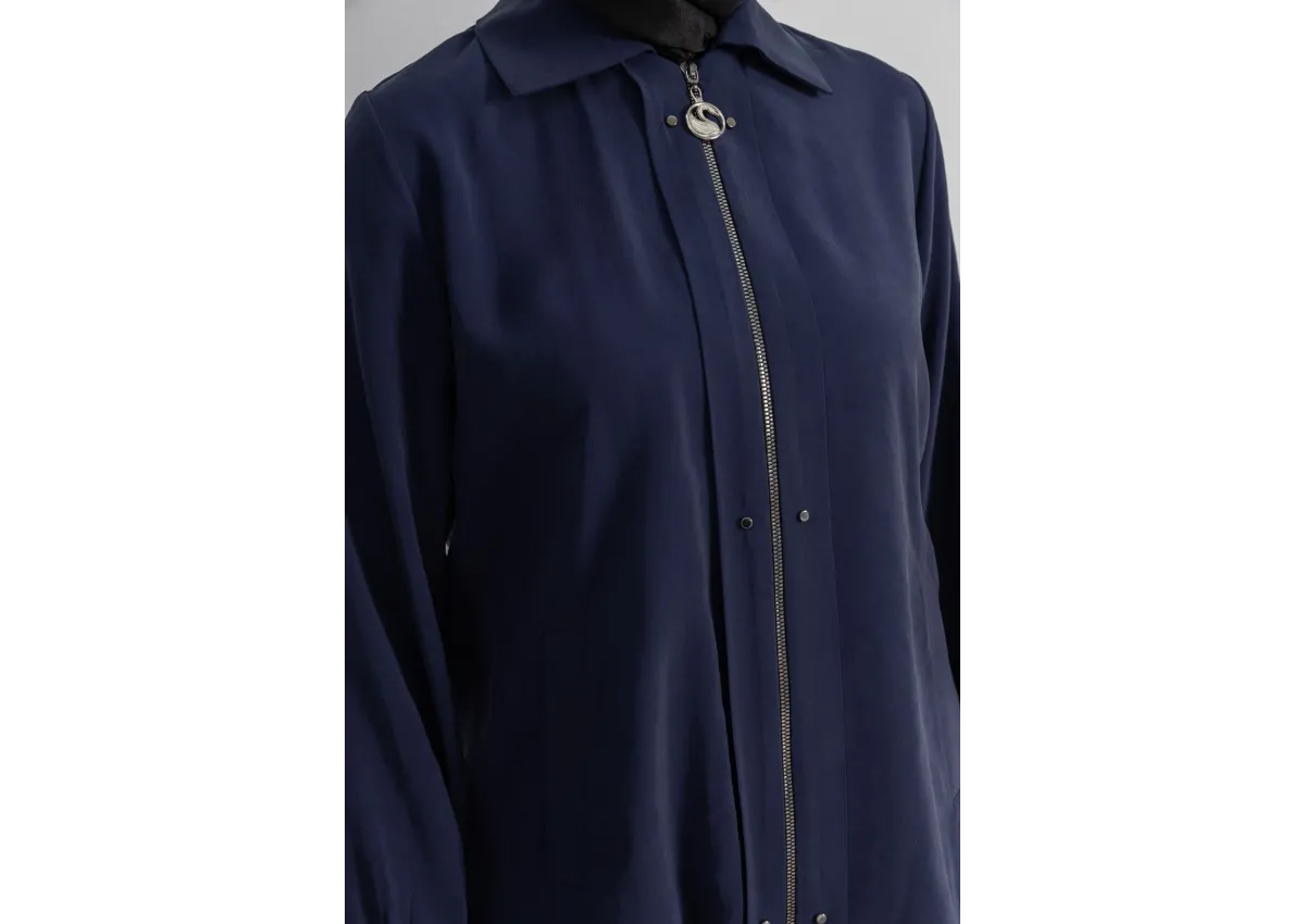 LETAFET RİVET DETAYLI FERMUARLI PANTOLONLU TAKIM - LACİVERT - (Asorti: M-XXL)