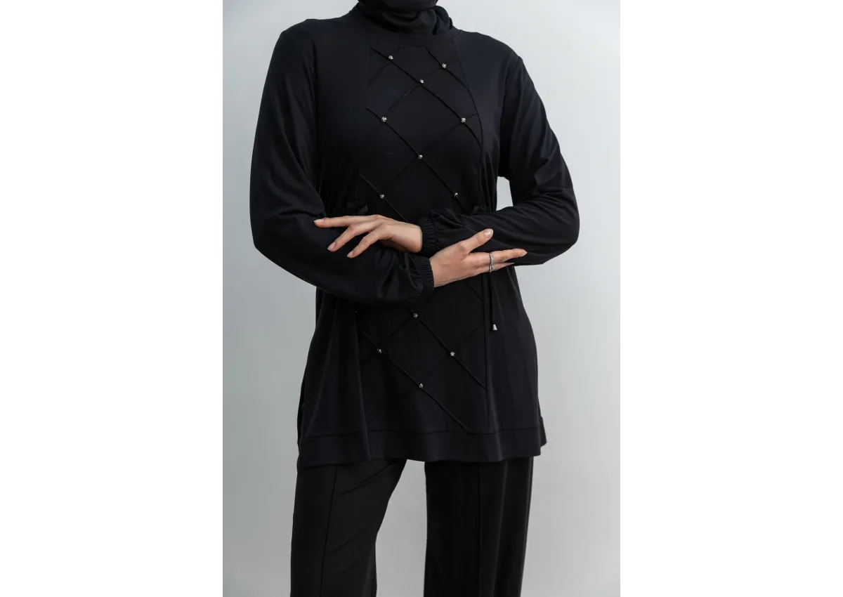 LETAFET 4033 PANTOLONLU TAKIM - SİYAH - (Asorti: M-XL)