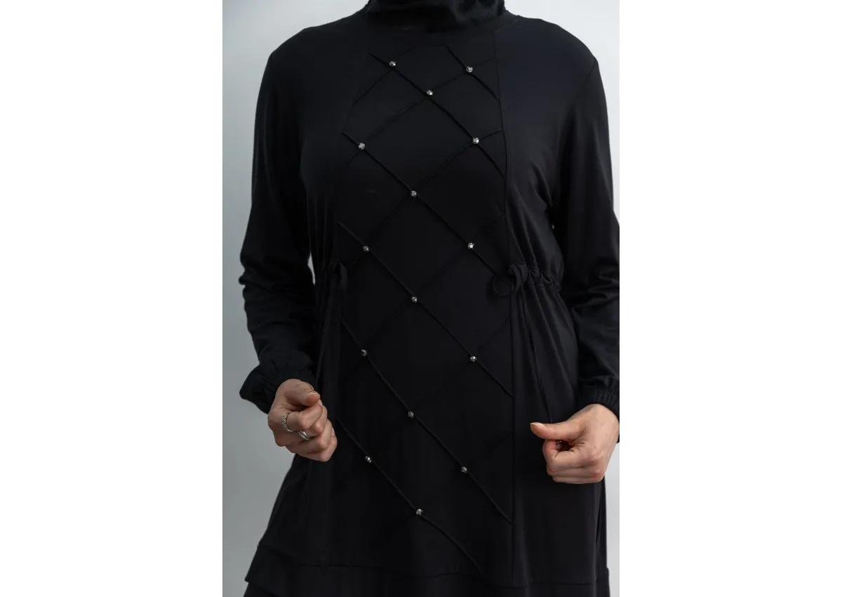 LETAFET 4033 PANTOLONLU TAKIM - SİYAH - (Asorti: M-XL)