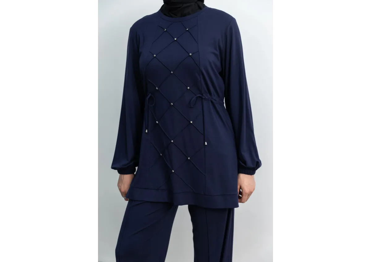 LETAFET 4033 PANTOLONLU TAKIM - LACİVERT - (Asorti: M-XL)