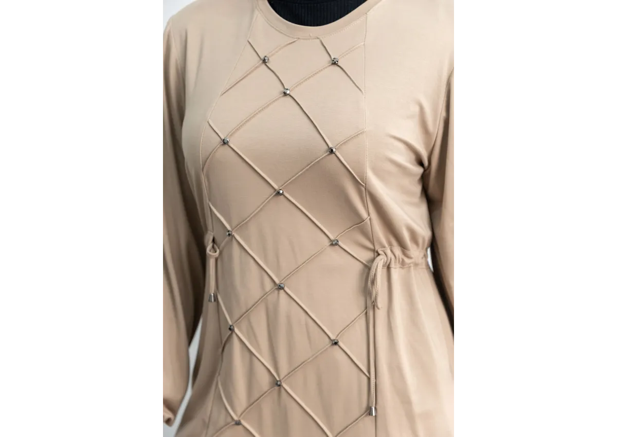 LETAFET 4033 PANTOLONLU TAKIM - BEJ - (Asorti: M-XL)