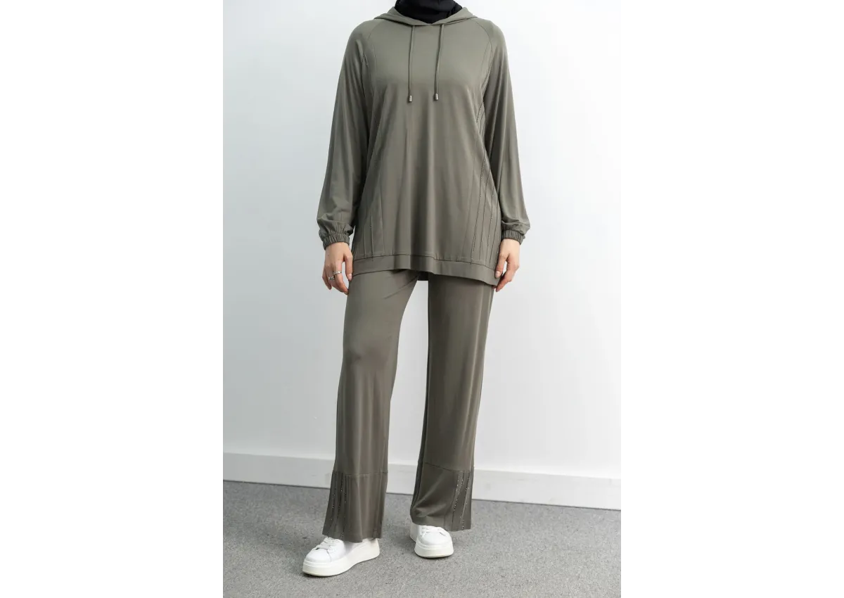 LETAFET 4068 PANTOLONLU TAKIM - HAKİ - (Asorti: M-XL)