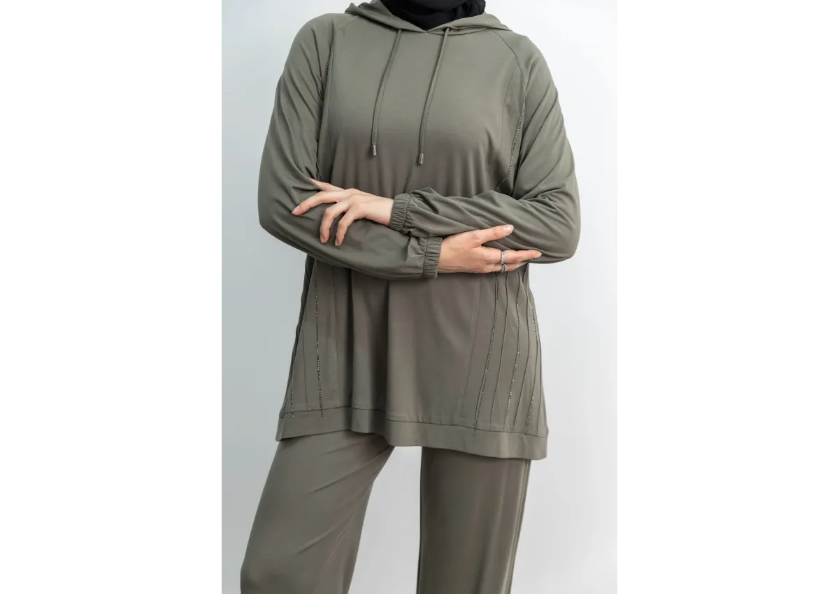 LETAFET 4068 PANTOLONLU TAKIM - HAKİ - (Asorti: M-XL)