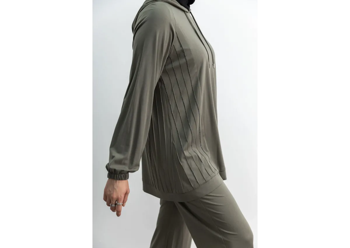 LETAFET 4068 PANTOLONLU TAKIM - HAKİ - (Asorti: M-XL)