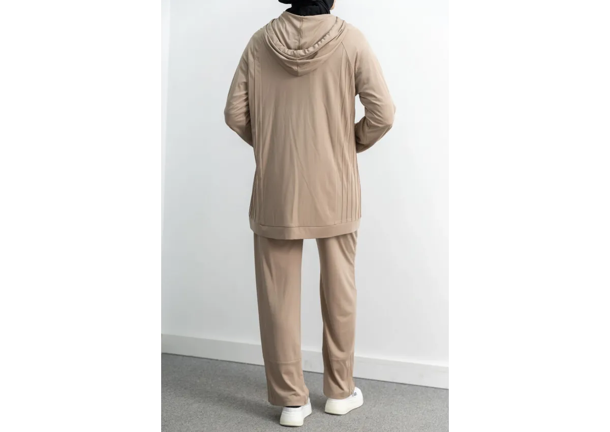 LETAFET 4068 PANTOLONLU TAKIM - BEJ - (Asorti: M-XL)
