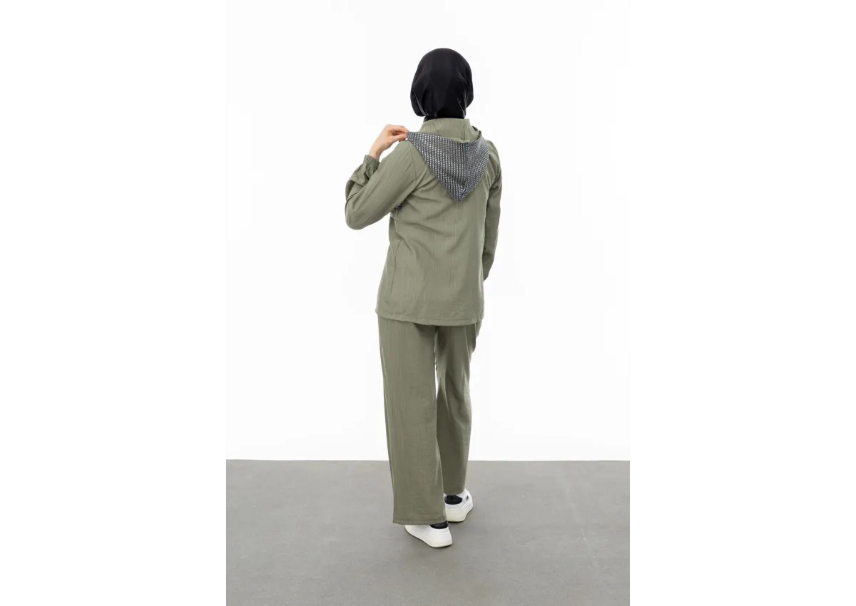 BELDEN ALLERLİ FİLELİ PANTOLON TAKIM - KOYU HAKİ - (Asorti: M-XXL)