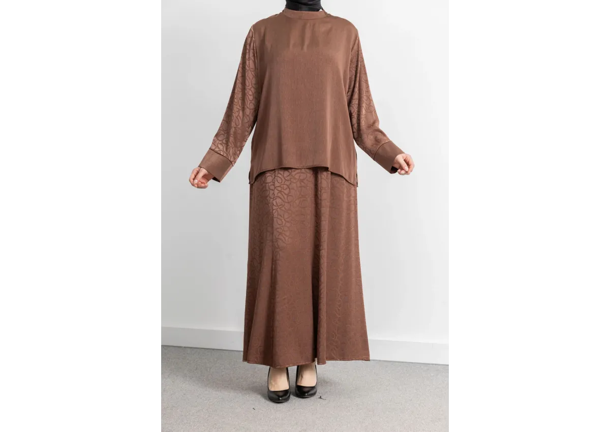 LETAFET PLUS DESENLİ ETEK TAKIM - TABA - ES - (Asorti: 46-52)