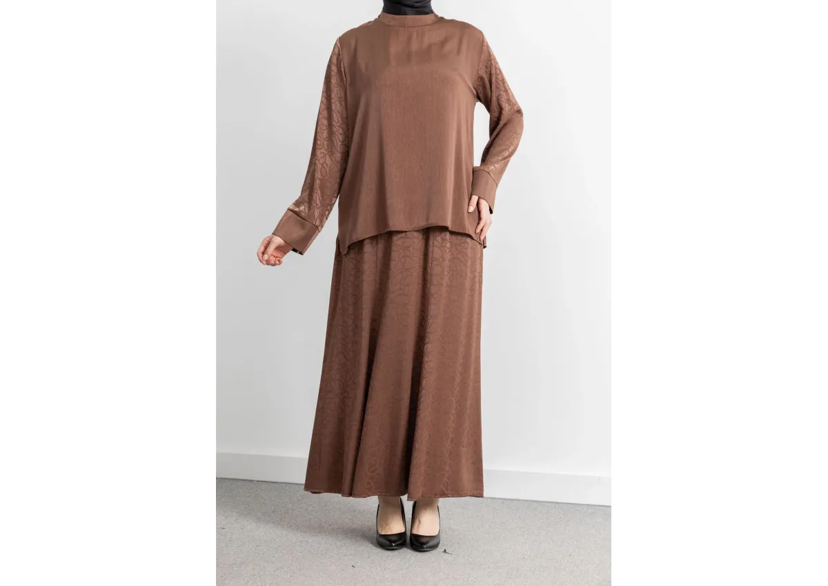 LETAFET PLUS DESENLİ ETEK TAKIM - TABA - ES - (Asorti: 46-52)