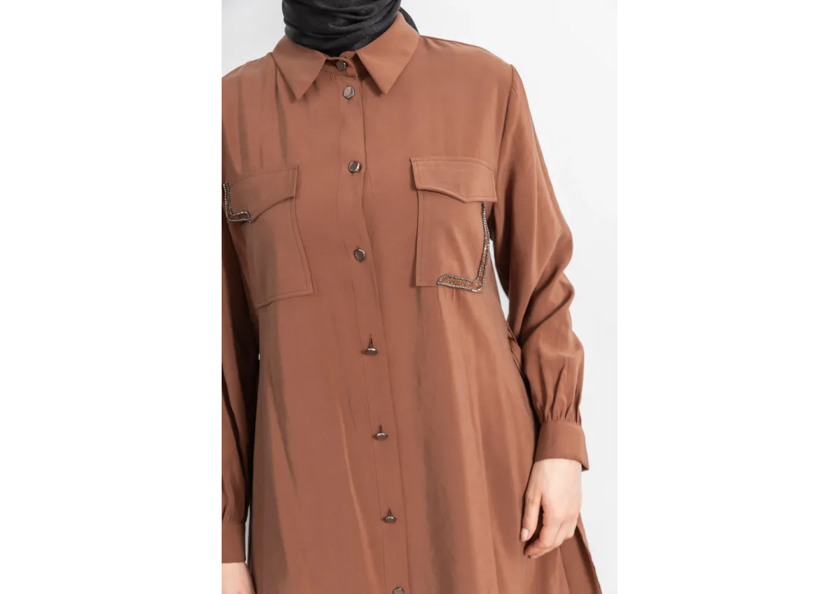 CEPLERİ TAŞ DETAYLI KUŞAKLI ARABOY - TABA - (Asorti: 46-52)