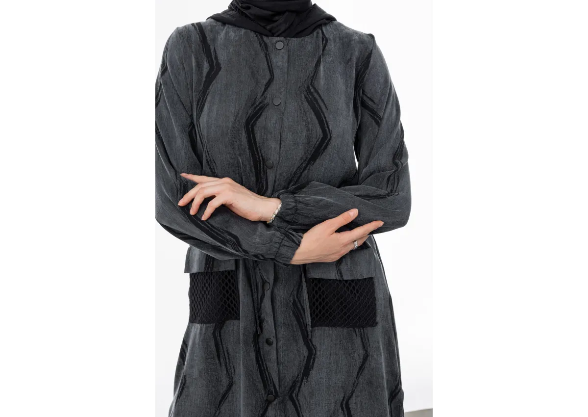 BEL BÜZGÜLÜ FİLE DETAYLI - SİYAH - (Asorti: M-XXL)