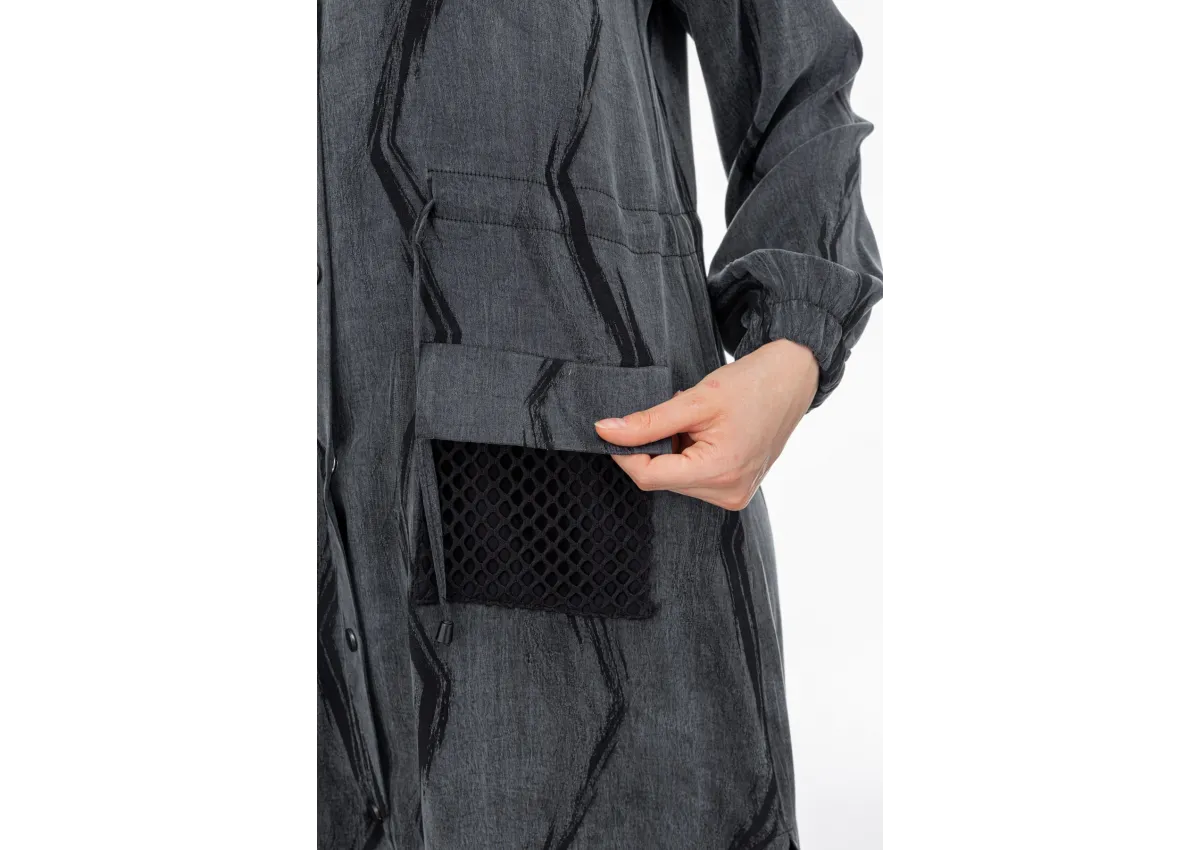 BEL BÜZGÜLÜ FİLE DETAYLI - SİYAH - (Asorti: M-XXL)