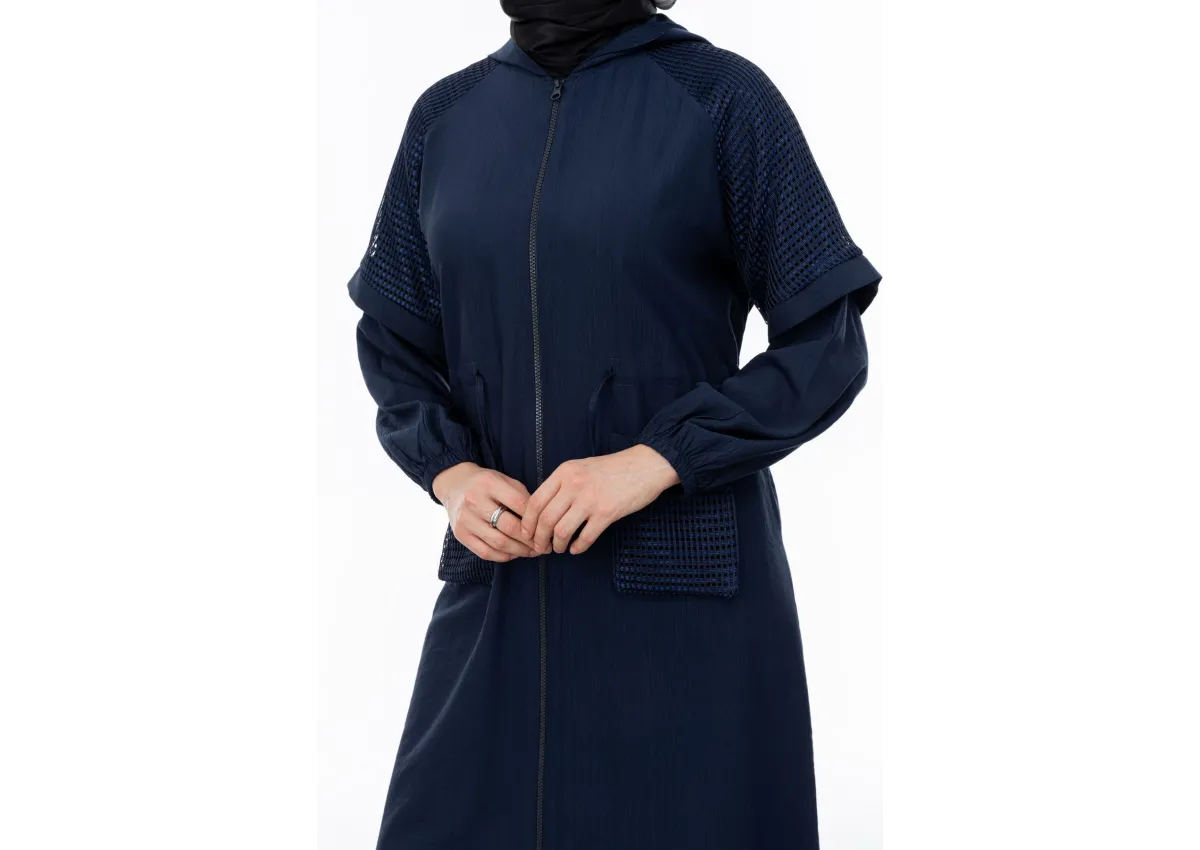 REGLAN KOL FİLE DETAYLI GİYÇIK - LACİVERT - (Asorti: 46-52)