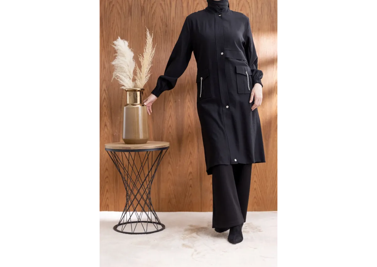 TORBA CEPLİ ALLERLİ PAT İÇİ FERMUARLI GİYÇIK - SİYAH - (Asorti: 46-52)