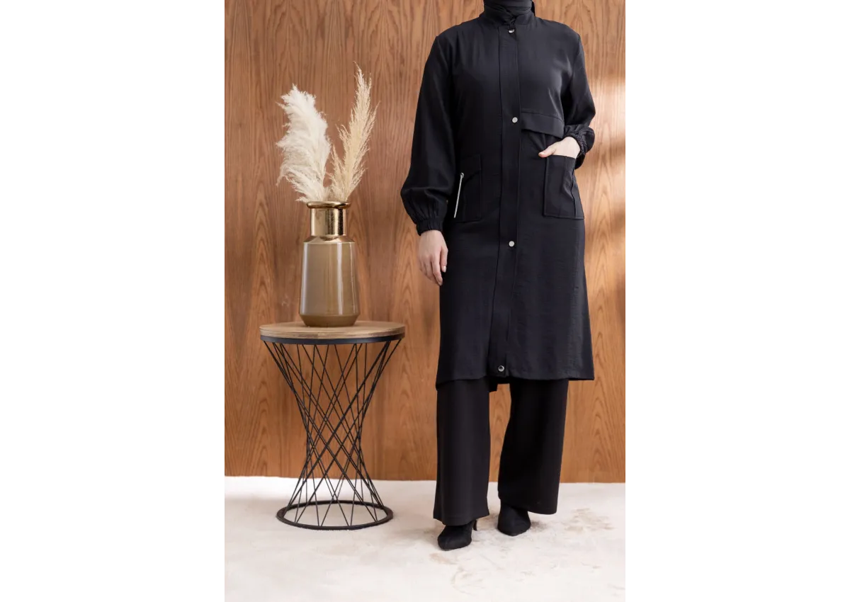 TORBA CEPLİ ALLERLİ PAT İÇİ FERMUARLI GİYÇIK - SİYAH - (Asorti: 46-52)