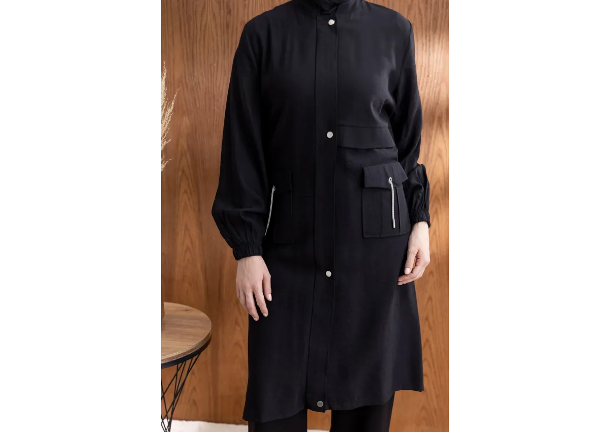 TORBA CEPLİ ALLERLİ PAT İÇİ FERMUARLI GİYÇIK - SİYAH - (Asorti: 46-52)