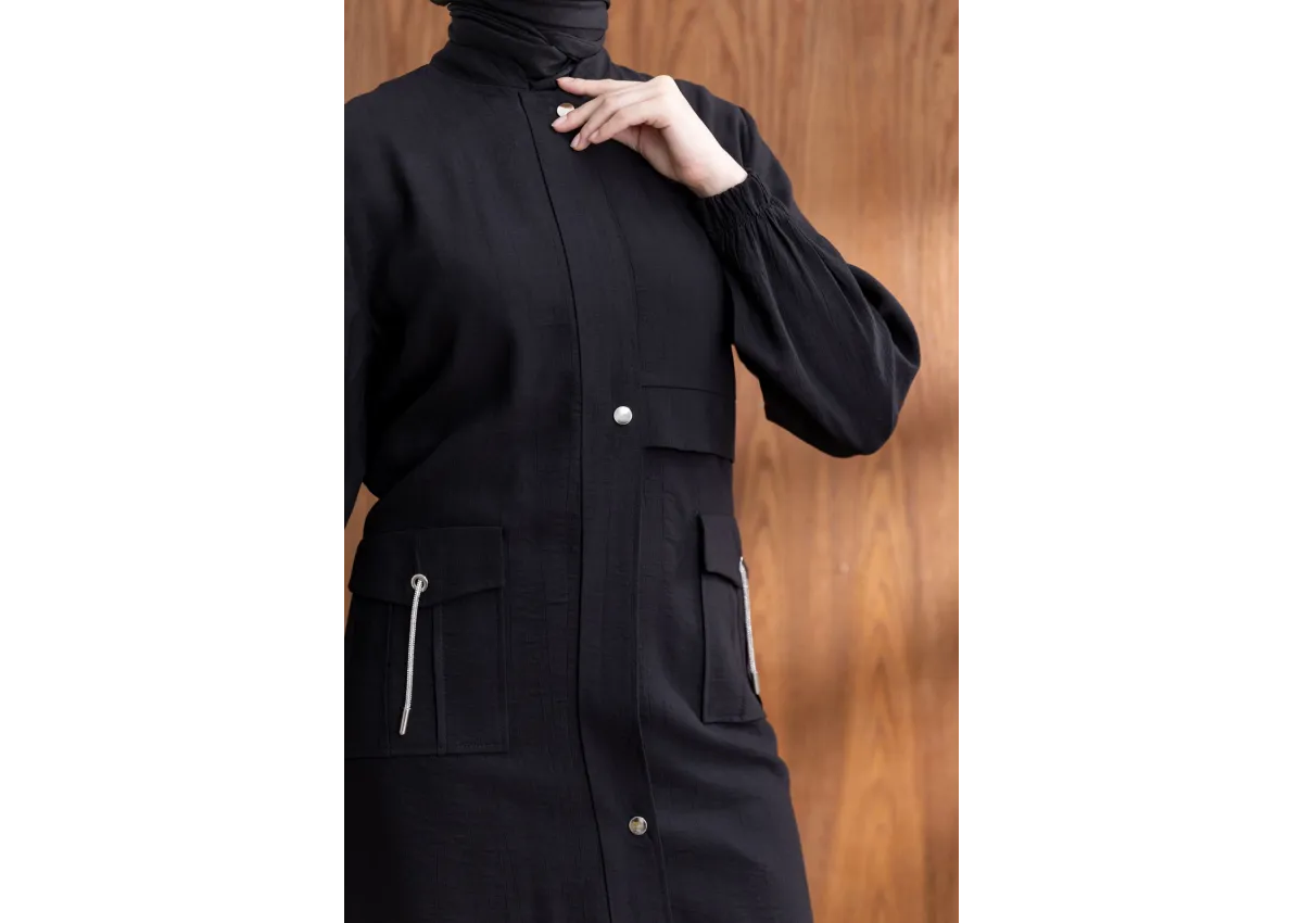 TORBA CEPLİ ALLERLİ PAT İÇİ FERMUARLI GİYÇIK - SİYAH - (Asorti: 46-52)