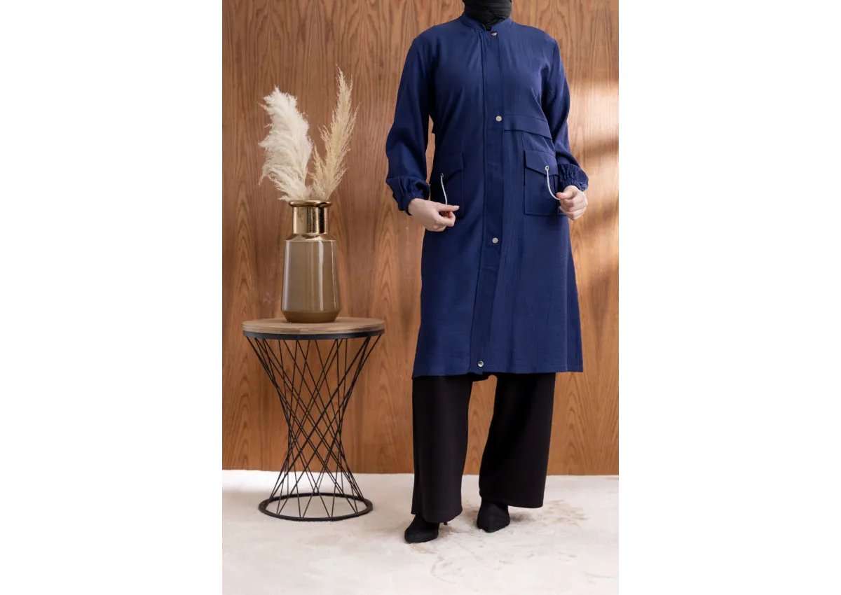 TORBA CEPLİ ALLERLİ PAT İÇİ FERMUARLI GİYÇIK - LACİVERT - (Asorti: 46-52)