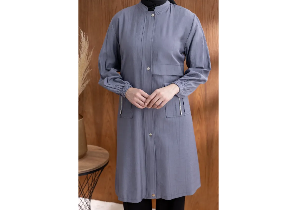 TORBA CEPLİ ALLERLİ PAT İÇİ FERMUARLI GİYÇIK - GRİ - (Asorti: 46-52)