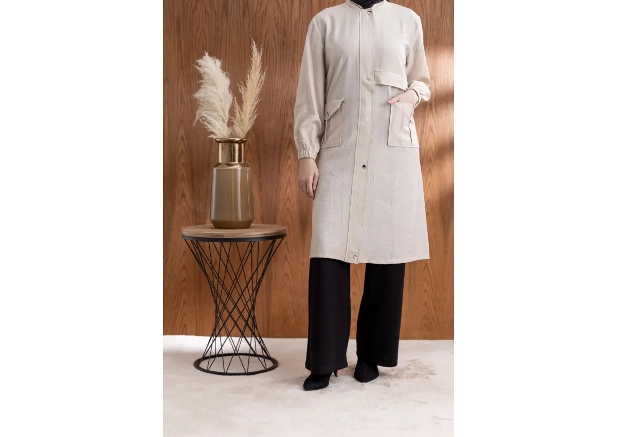 TORBA CEPLİ ALLERLİ PAT İÇİ FERMUARLI GİYÇIK - TAŞ - (Asorti: 46-52)