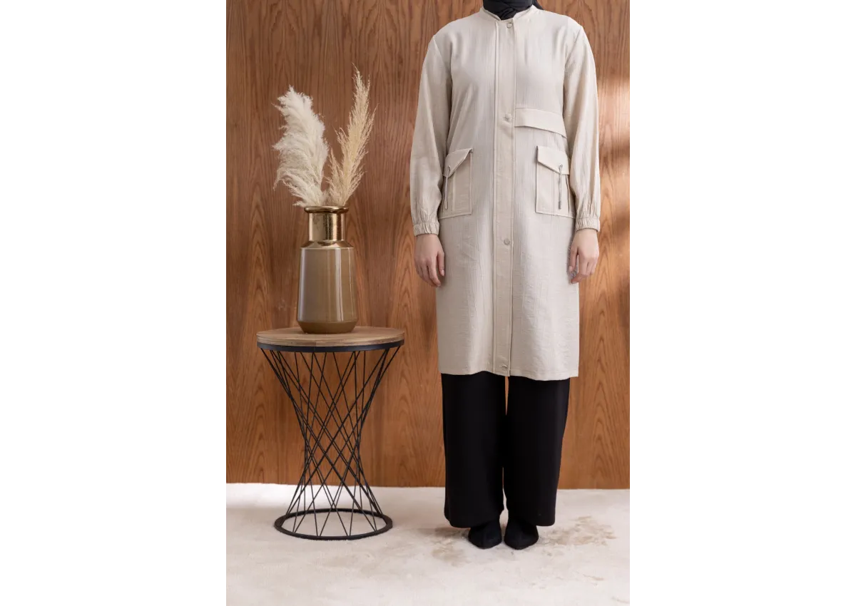 TORBA CEPLİ ALLERLİ PAT İÇİ FERMUARLI GİYÇIK - TAŞ - (Asorti: 46-52)