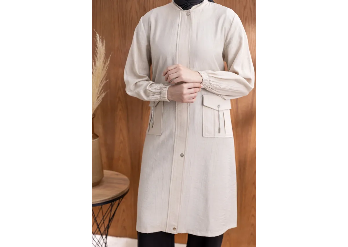 TORBA CEPLİ ALLERLİ PAT İÇİ FERMUARLI GİYÇIK - TAŞ - (Asorti: 46-52)