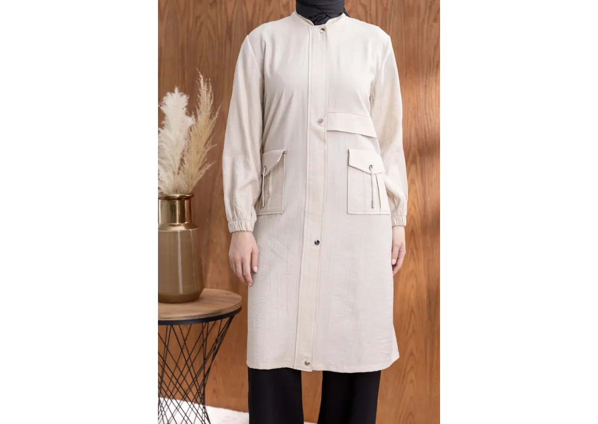 TORBA CEPLİ ALLERLİ PAT İÇİ FERMUARLI GİYÇIK - TAŞ - (Asorti: 46-52)