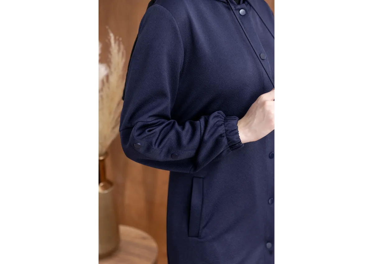 ÖNÜ ÇITÇITLI KAPÜŞONLU GİYÇIK - LACİVERT - (Asorti: 46-52)