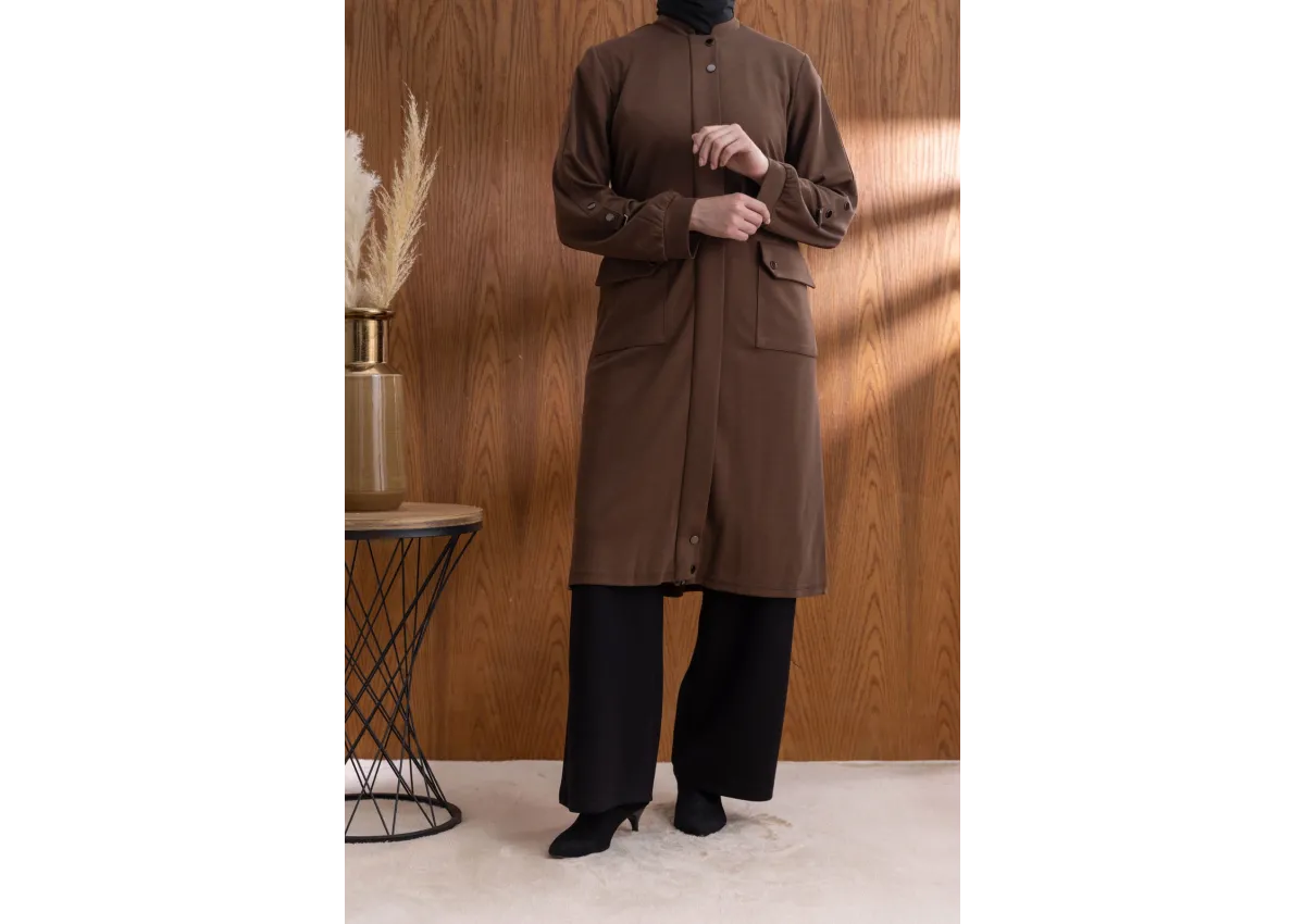 TORBA CEPLİ İÇİ FERMUARLI GİYÇIK - KAHVE - (Asorti: M-XXL)