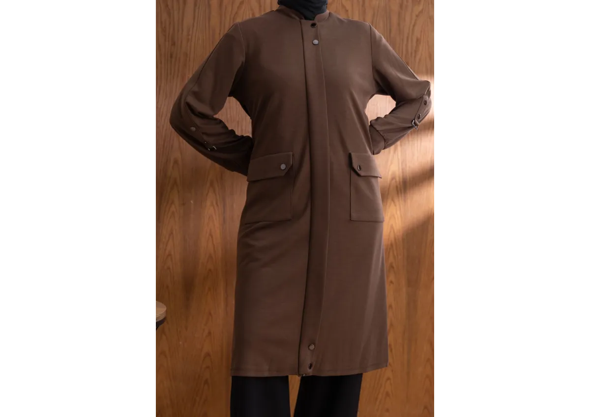 TORBA CEPLİ İÇİ FERMUARLI GİYÇIK - KAHVE - (Asorti: M-XXL)