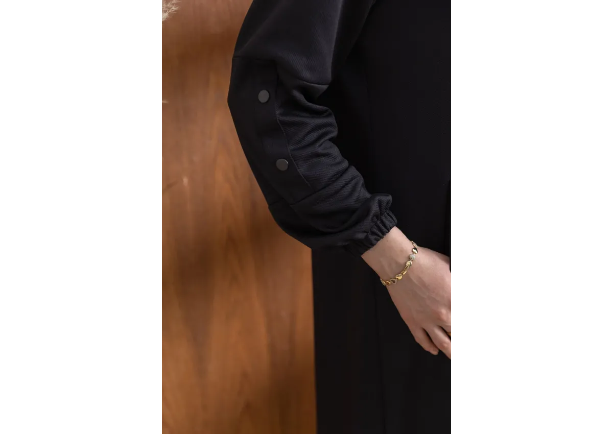 ÇITÇITLI KAPÜŞONLU FERACE - SİYAH - (Asorti: 46-52)