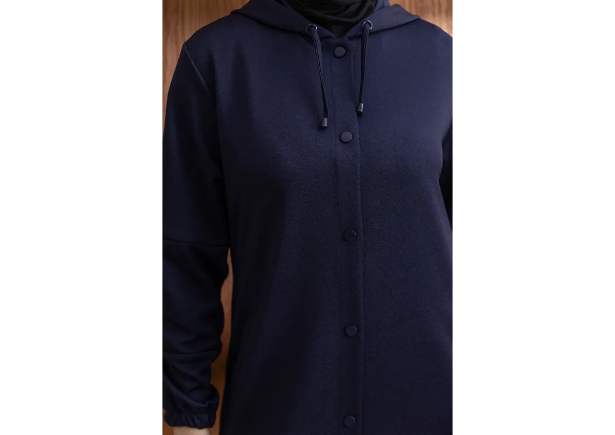 ÇITÇITLI KAPÜŞONLU FERACE - LACİVERT - (Asorti: 46-52)