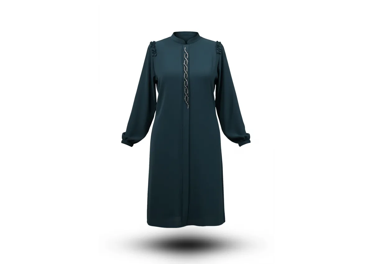 HESNA 5351 TUNİK - ZÜMRÜT - (Asorti: 50-56)