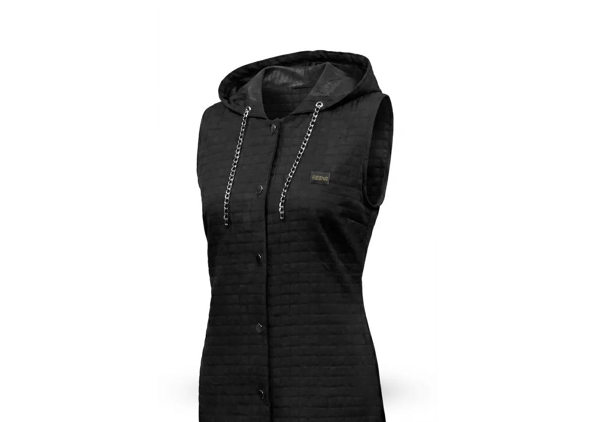 HESNA 7078 KAPİTONE YELEK - SİYAH - (Asorti: 46-52)