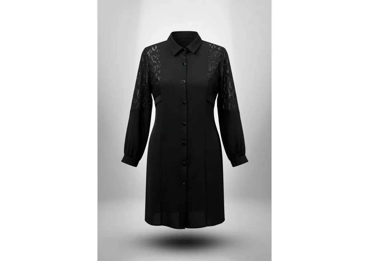 HESNA 5359 TUNİK - SİYAH - (Asorti: 46-52)