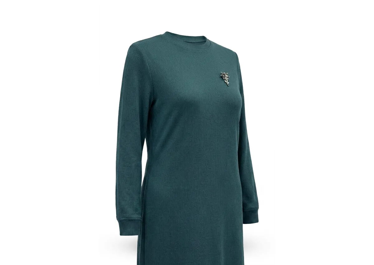 HESNA 8245 ELBİSE - ZÜMRÜT - (Asorti: 3-6)