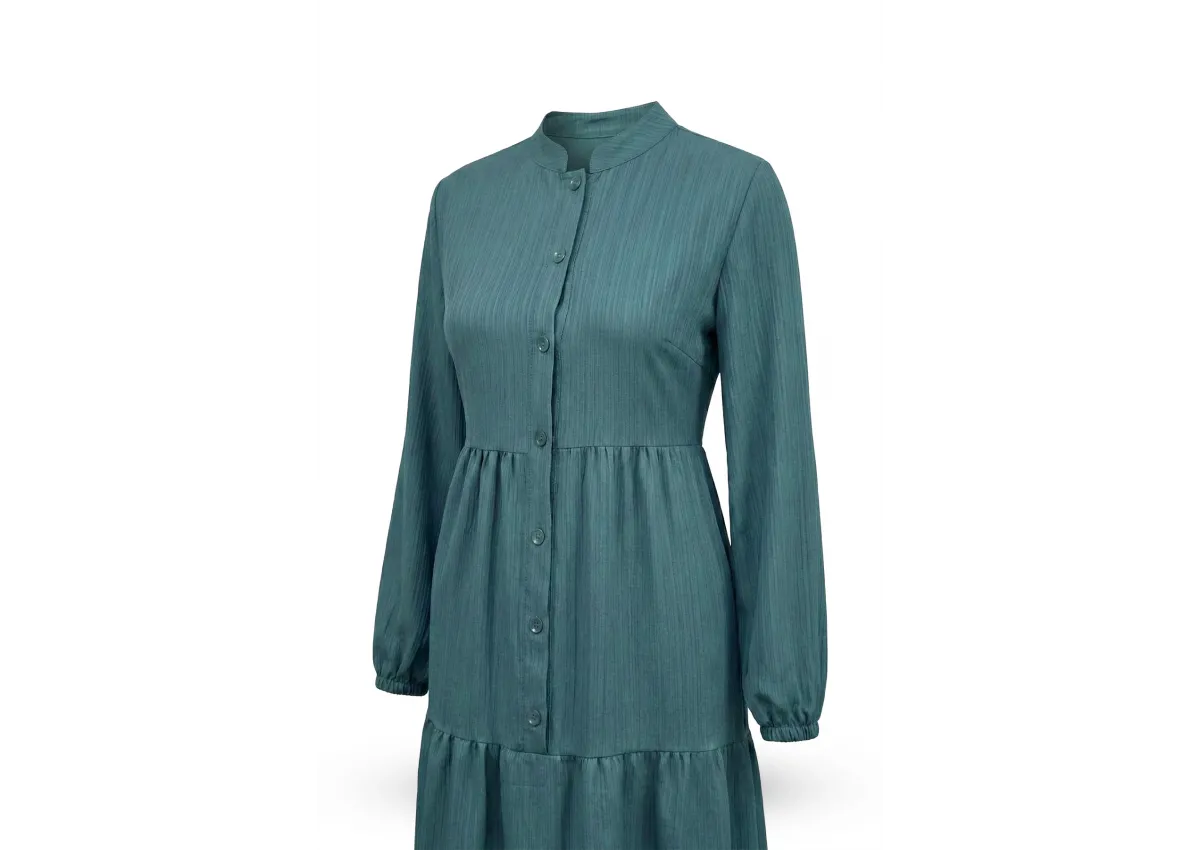 HESNA 8438 ELBİSE - ZÜMRÜT - (Asorti: 3-5)