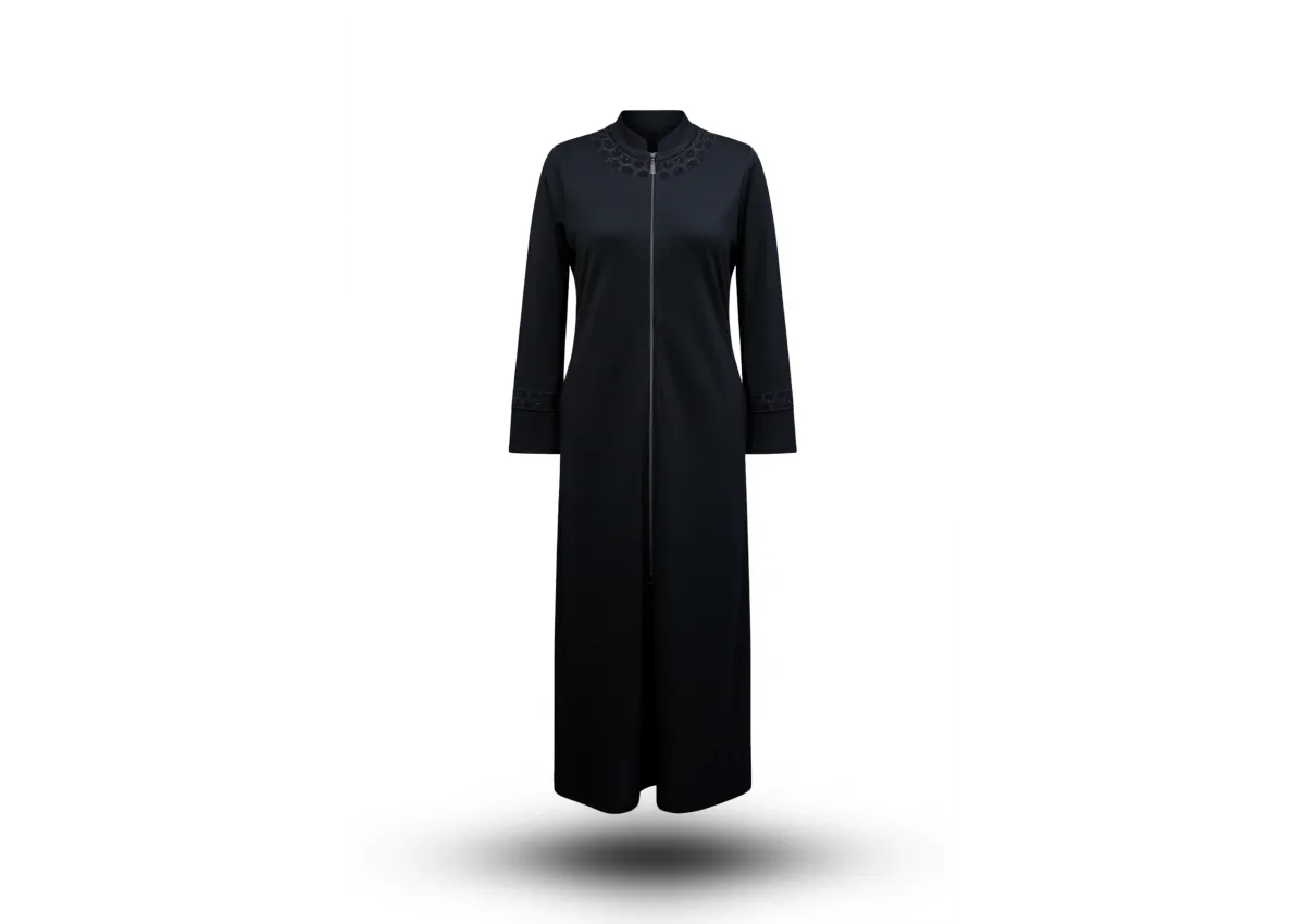 HESNA 2203 NAKIŞLI PARDESÜ - KOYU LACİVERT - (Asorti: 4-7)