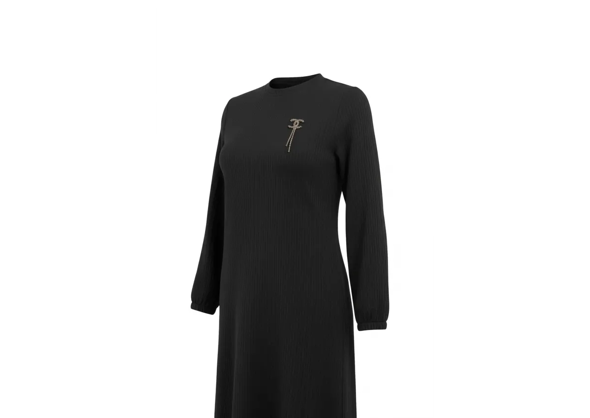 HESNA 8339 ELBİSE - SİYAH - (Asorti: 3-6)