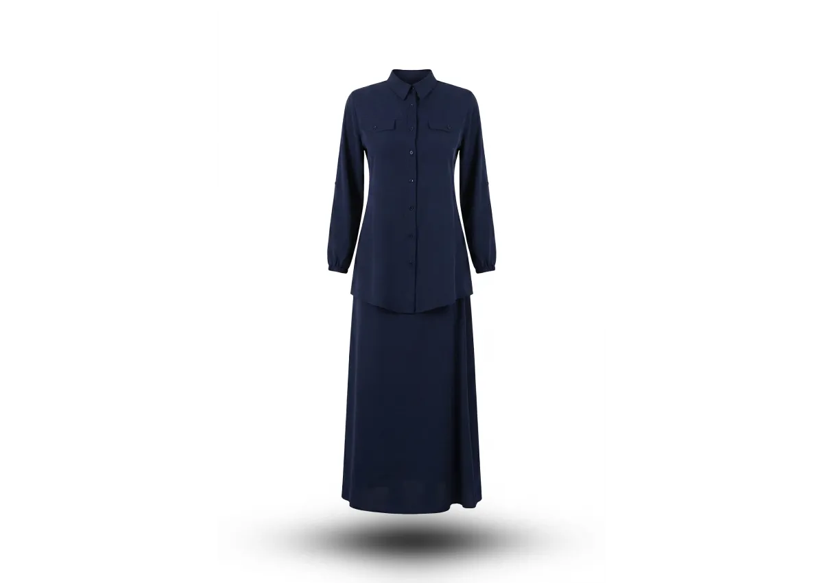 HESNA 7753 TAKIM - LACİVERT - (Asorti: 46-52)