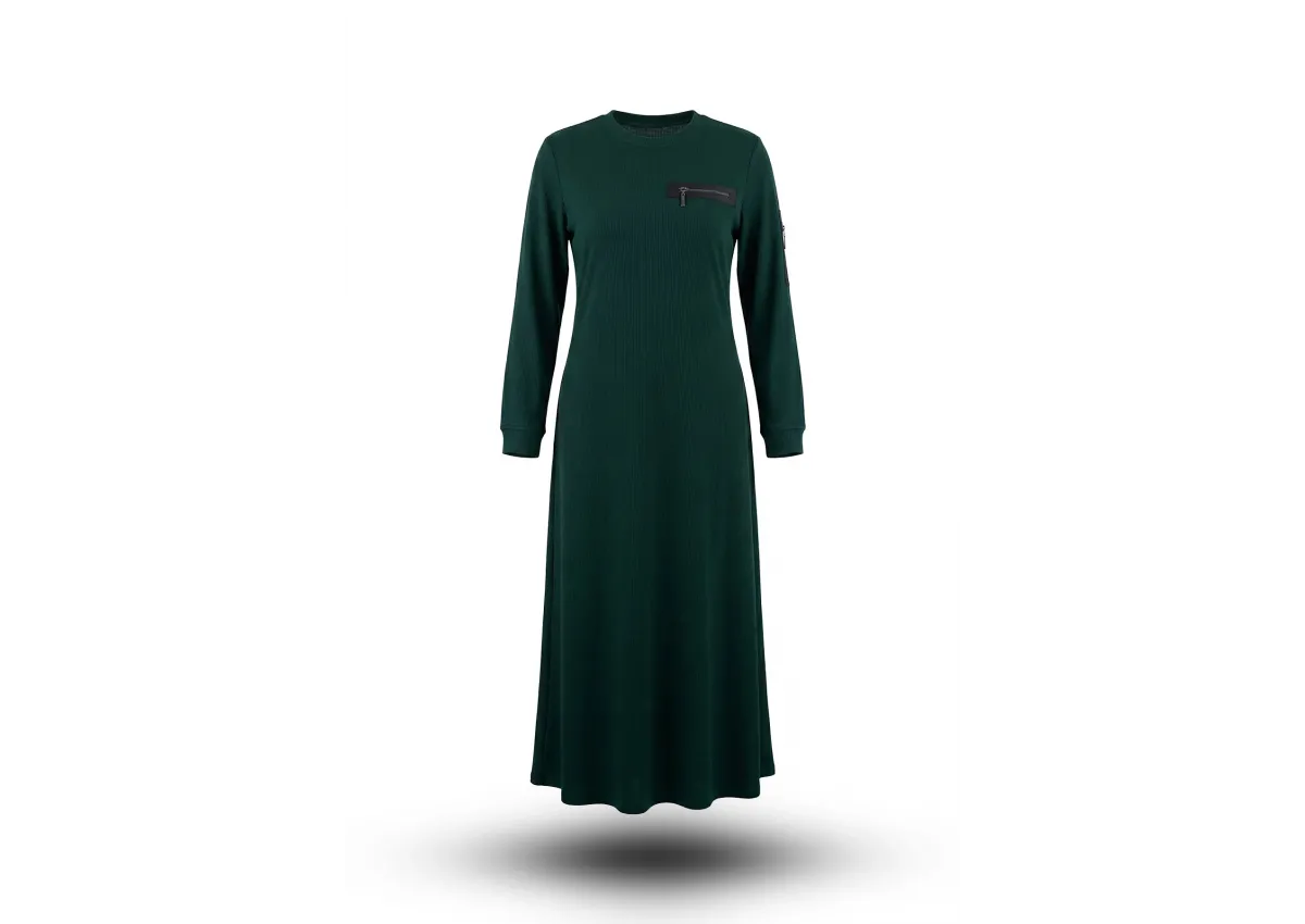 HESNA 8191 ELBİSE - PETROL - (Asorti: 3-6)